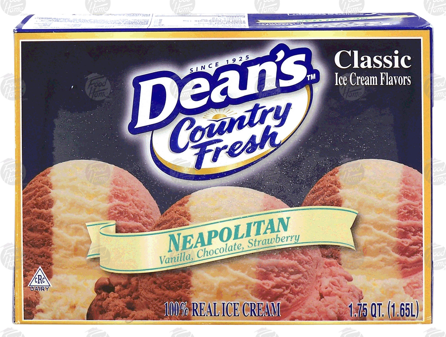 Dean's Country Fresh neapolitan; vanilla, chocolate, strawberry flavor ice cream Full-Size Picture